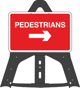 Portable Road Works Signs | Endura Plastic Signs | Pedestrians Right Folding Plastic Sign