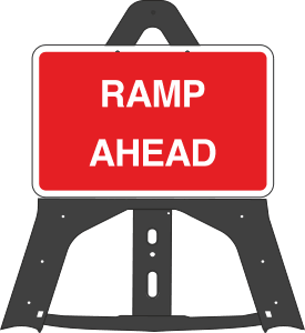 Portable Road Works Signs | Endura Plastic Signs | Ramp Ahead Folding Plastic Sign