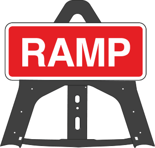 Portable Road Works Signs | Endura Plastic Signs | Ramp Folding Plastic Sign