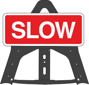 Portable Road Works Signs | Endura Plastic Signs | Slow Folding Plastic Sign