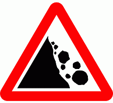 Road Signs | triangular warning signs | Beware of Falling rocks