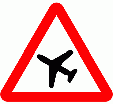 Road Signs | triangular warning signs | Beware of Low aircraft