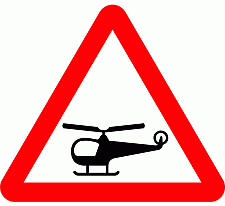 Road Signs | triangular warning signs | Beware of Low helicopters