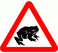 Road Signs | triangular warning signs | Beware of Toads crossing