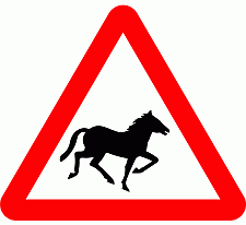 Road Signs | triangular warning signs | Beware of Wild horses