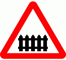 Road Signs | triangular warning signs | Crossing barrier Ahead