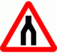 Road Signs | triangular warning signs | Dual Carriageway ends ahead