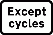 Road Signs | Supplementary Plates | Except cycles