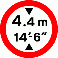 Road Signs | Width or Height Restriction | Height limit