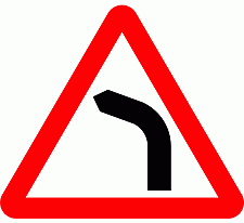 Road Signs | triangular warning signs | Left Bend ahead