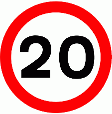 Road Signs | Speed Limit Signs | Maximum Speed 20mph