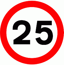 Road Signs | Speed Limit Signs | Maximum Speed 25mph