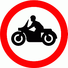 Road Signs | Circular Giving Orders | Motorcycles Prohibited