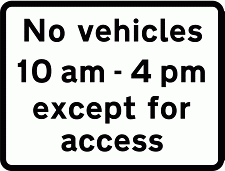Road Signs | Supplementary Plates | No vehicles