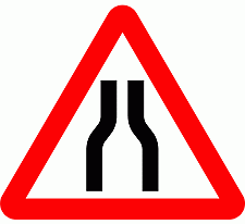 Road Signs | triangular warning signs | Road Narrows Ahead