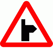 Road Signs | triangular warning signs | Side road Ahead 3