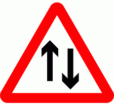 Road Signs | triangular warning signs | Two-way traffic