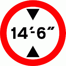 Road Signs | Width or Height Restriction | Vehicle Height limit