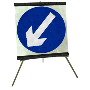 Portable Road Works Signs | Roll Up Tripod Signs | Keep Left Flexible Roll-up Sign