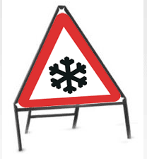 Stanchion Signs | Temporary Triangles | 554.2 Danger ice