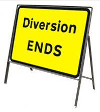 Stanchion Signs | Yellow Diversion Signs | Diversion ends