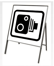 Stanchion Signs | Square Plate Circular Signs | Speed Camera Symbol