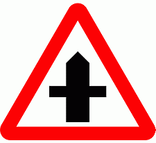 Road Signs | triangular warning signs | Crossroads Ahead