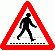 Road Signs | triangular warning signs | Pedestrian Crossing