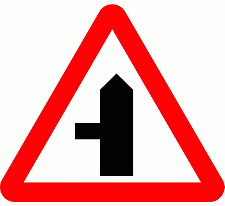 Road Signs | triangular warning signs | Side road Ahead Left