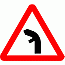 Road Signs | triangular warning signs | 512.2 Left junction on inside of bend ahead