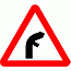 Road Signs | triangular warning signs | 512.2 Right junction on inside of bend ahead