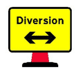 Portable Road Works Signs | Road Cone Signs | 1050 x750mm Cone sign Diversion Reversible Arrow