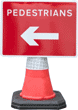 Portable Road Works Signs | Road Cone Signs | 600x450mm Cone Sign Pedestrians Arrow Left Portable Road Works Signs | Road Cone Signs | 600x450mm Cone Sign Pedestrians Arrow Left