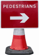 Portable Road Works Signs | Road Cone Signs | 600x450mm Cone Sign Pedestrians Arrow Right Portable Road Works Signs | Road Cone Signs | 600x450mm Cone Sign Pedestrians Arrow Right