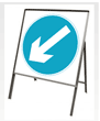 Stanchion Signs | Square Plate Circular Signs | 610 Keep Left