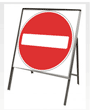 Stanchion Signs | Square Plate Circular Signs | 616 No entry