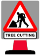 Portable Road Works Signs | Road Cone Signs | 750x750mm Tree Cutting Sign