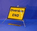 Portable Road Works Signs | One Piece Tripod Signs | Diversion Ends with reversible arrow