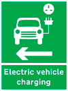 Road Signs | EV Charging Signs | EV Recharging arrow left