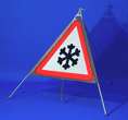 Portable Road Works Signs | One Piece Tripod Signs | Ice