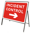 Stanchion Signs | Red Information Signs | Incident control arrow right
