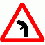Road Signs | triangular warning signs | Left junction on inside of bend ahead