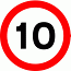 Road Signs | Speed Limit Signs | Maximum Speed 10mph