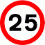 Road Signs | Speed Limit Signs | Maximum Speed 25mph