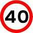 Road Signs | Speed Limit Signs | Maximum Speed 40mph