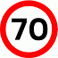 Road Signs | Speed Limit Signs | Maximum Speed 70mph