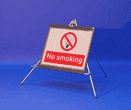 Portable Road Works Signs | One Piece Tripod Signs | No Smoking