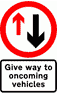 Portable Road Works Signs | Endura Plastic Signs | Priority to oncoming vehicles 615 Folding Plastic Road Sign Portable Road Works Signs | Endura Plastic Signs | Priority to oncoming vehicles 615 Folding Plastic Road Sign