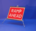 Portable Road Works Signs | One Piece Tripod Signs | Ramp Ahead