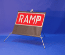 Portable Road Works Signs | One Piece Tripod Signs | Ramp